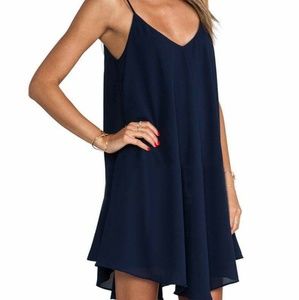 Chiffon navy blue dress